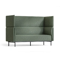 Velto 3 Seater High Back Lounge - Olive Fabric | Black Powdercoat VL-3-OLIVE