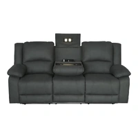 Captain 3 Seater Electric Recliner with Dropdown Table (Light/USB) - Jet VO-CAPT-3ER-JET