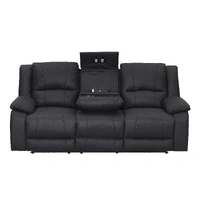 Captain 3 Seater Electric Recliner with Dropdown Table (Light/USB) - Onyx VO-CAPT-3ERONYX