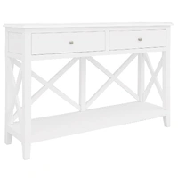 Hampton Console Table 2 Drawer - White VO-HAMP-07