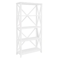 Hampton Bookcase with 4 Shelves - White VO-HAMP-08