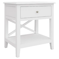 Hampton Side Table 1 Drawer, Shelf - White VO-HAMP-12