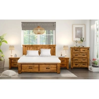 Outback King Bed with Tallboy & Bedsides Package - Rustic Oak VO-OUTB-KTB -KIT