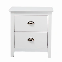 Costway 2 Drawer Bedside - White VOB-COST-01