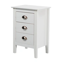 Costway 3 Drawer Bedside - White VOB-COST-02