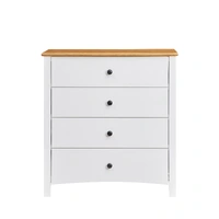 Courtney 4 Drawer Tallboy - White / Mid Brown VOB-COUR-05