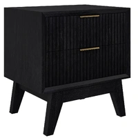 Ella 2 Drawer Bedside - Brushed Black VOB-ELLA-03