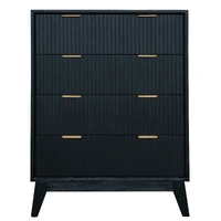 Ella 4 Drawer Tallboy - Brushed Black VOB-ELLA-04