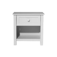 Jesse 1 Drawer with Shelf Bedside - White VOB-JESS-03