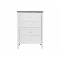 Jesse 4 Drawer Tallboy - White VOB-JESS-04