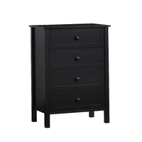 Jesse 4 Drawer Tallboy - Black VOB-JESS-14