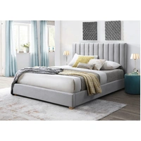 Marcus Fabric King Single Bed - Light Grey VOB-MARC-01