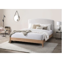 Tilda Queen Bed with Uph Bh & USB Charger - Sandstone VOB-TILD-02