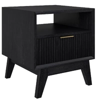 Ella 1 Drawer Lamp Table - Brushed Black VOD-ELLA-06