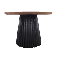 Hugo Round Dining Table 1300mm - Walnut / Black VOD-HUGO-01