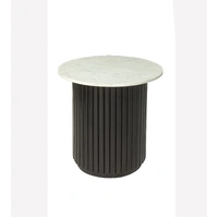 Nile Marble Lamp Table - Black / White Top VOD-NILE-02