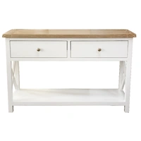 Shellwood 2 Drawer Console Table - Oak / White VOD-SHEL-06