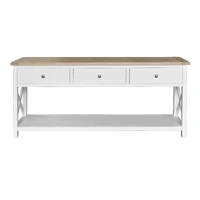 Shellwood 3 Drawer Console Table - Oak / White VOD-SHEL-11