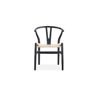 Wishbone Dining Chair - Black / Natural VOD-WISH-02