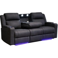 Academy Fabric 3 Seater Electric Recliner Lounge MKII - Black VOL-ACAD-01MKII