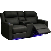Academy Fabric 2 Seater Electric Recliner Lounge with Console MKII - Black VOL-ACAD-02MKII