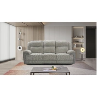 Angus Fabric 3 Seater Electric Recliner with Drop Down Tray - Oyster VOL-ANGU-01