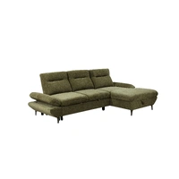 Capella Fabric 2 Seater Sofa Bed with Right Hand Facing Stg Chaise - Green VOL-CAPE-04