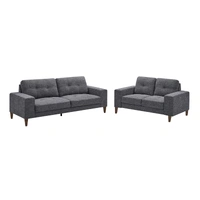 Club Fabric 3 Seater + 2 Seater Sofa Set - Licorice VOL-CLUB-04