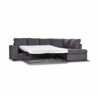 Kristie Fabric 3 Seater / Sofa Bed with Right Hand Facing Chaise - Dark Grey VOL-KRIT-01