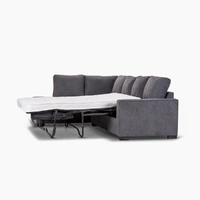 Kristie Fabric 3 Seater / Sofa Bed with Left Hand Facing Chaise - Dark Grey VOL-KRIT-02