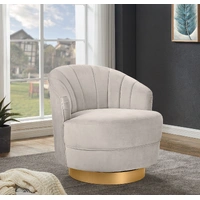 Valdes Fabric Swivel Chair - Pearl VOL-VALD-01