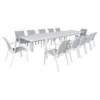 Icaria 13 Piece Outdoor Dining Setting - White VOUT-ICA-13PCKIT-WHT