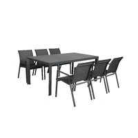 Icaria 7 Piece Outdoor Dining Setting - Charcoal VOUT-ICA-7PC-KIT-CHA