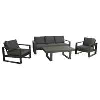 Maderia Outdoor 4 Piece Lounge Set - Charcoal VOUT-MADE-01