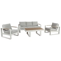 Maderia Outdoor 4 Piece Lounge Set - White VOUT-MADE-02