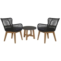 Marrakesh Outdoor 3 Piece Chat Set - Black / Charcoal / Grey VOUT-MARR-11