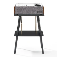 Victrola Eastwood II Turntable - Walnut + Turntable Stand Bundle - Black