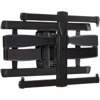 Suits TV Sizes 46-95" Extends 77cm. Profile 5cm. Brushed black stainless metal finish. Virtual Axis, In-arm cable management, Preattched covers hide