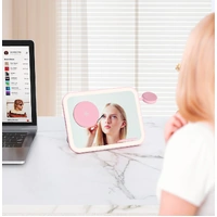 Laser 3-in-1 Qi2 Wireless Charger with Make Up Mirror Transcendent Pink WC-3IN1MTP267