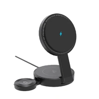 Laser ChargeCore 3-in-1 Wireless Foldable Charging Stand Round WC-FD15BK-885