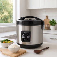 Westinghouse Rice Cooker 700W 10 Cup Stainless Steel 290x290x285mm