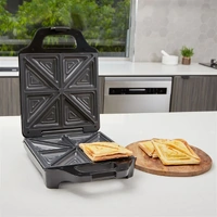 Westinghouse Sandwich Maker 1600W 4 Slice Black 390x385x115mm