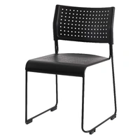 Wimbledon - Stackable Polypropylene Sled Base Chair With Linking Feature - Black WIMBL-NA-BL-BK