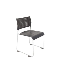 Wimbledon Polypropylene Sled Base Visitor/Conference Chair With Linking Feature - Black WIMBLEDON-NO-ARMS