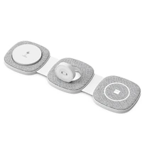 Laser White 3-in-1 Wireless Charging Pad for Apple Device Tri-Fold WLC-W3PTF-675