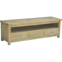Utah 1700mm TV Cabinet 3 Drawer - Honey Wash WOUT-015-HW